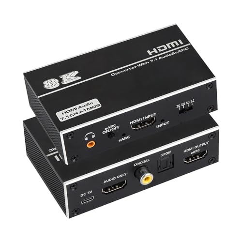 HDMI Audio Extractor 8K対応　HDMI音声分離機 PS5用 4K 120Hz HDR、8K 60Hz対応 HDMI音声分離器 レビュー。1万